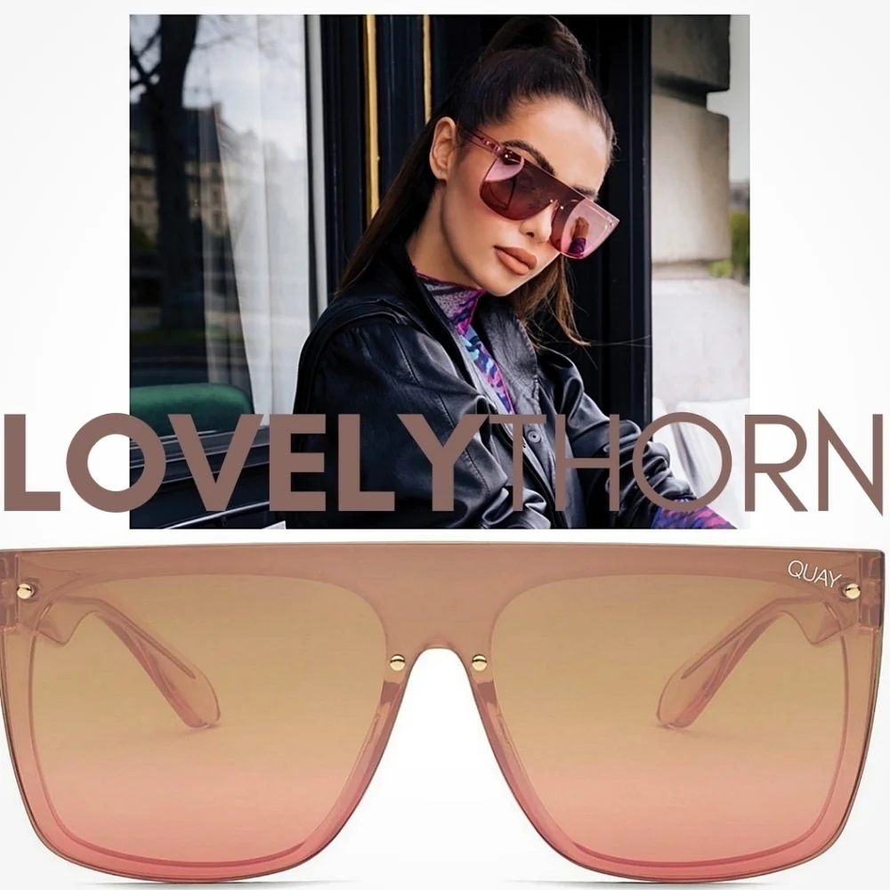 QUAY //  ltd ed nabilla collab rare pink brown mirrored shield sunglasses